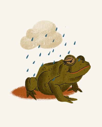 Rainy Day Toad frog frogs illustration pnw portland rain retro seattle toad vintage