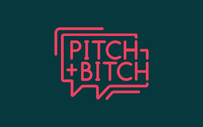 Pitch & Bitch bitch conversation critique design design meetups logo logotype meetup monoline monoline logo pitch speech bubble stroke illustration