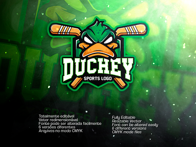 DUCKEY SPORTS LOGO | Available on Envato animal logo animal sports logo duck duck logo envato illustration art sports sports design sports logo sports logo design vector