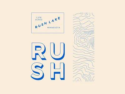 Rush Lake Continued graphic illustration lake logo minimal minnesota simple type typography