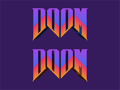 DOOM doom dribbbleweeklywarmup gradient logo practice retro typography video game warmup