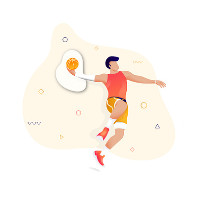 Basketball Player Illustration agency website animation ball basketball business concept design flat flat illustration flatdesign icon illustration landing page page ui vector web web development