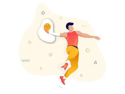 Basketball Player Illustration2 agency website animation ball basketball design flat icon illustration ui vector web