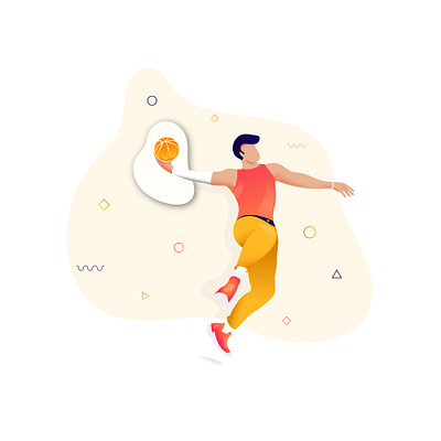 Basketball Player Illustration2 agency website animation ball basketball design flat icon illustration ui vector web