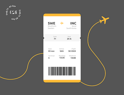 Daily UI #024 / Boarding Pass app design boarding pass daily 100 challenge daily ui travel ui