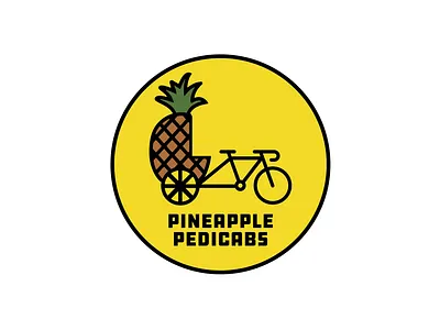 Pineapple Pedicabs Logo badge logo logomark pedicab pineapple reno