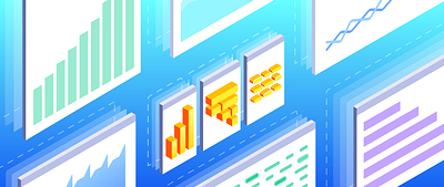 Monitoring Consolidation - Solutions Brief apm consolidation dashboard datadog flame chart gradient illustration illustrator isometric logs metrics monitoring three pillars traces vector