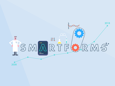 Smartforms Illustration character gears illustration science