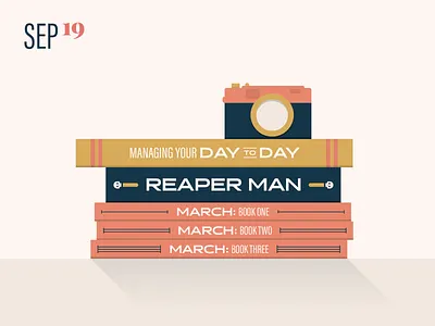 Books – September 2019 book books camera civil rights death design education film flat icon illustration john lewis learning reading vector