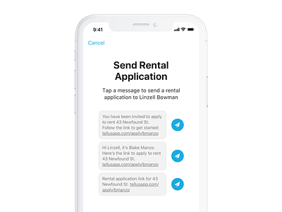 Send Rental Application app dashboard design finance interaction interface ios iphone mobile product real estate ui ux