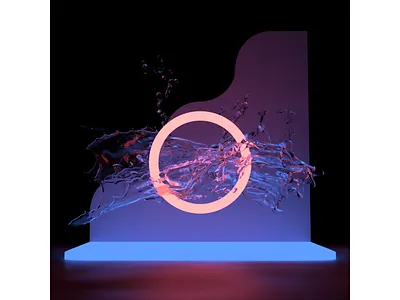 O 3d circle illuminate water