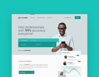 PeopleHire - Homepage experience interface job board job listing jobs jobsite landing landing page nativebrands nigeria nigerian ui uidesign uiux ux uxdesign uxdesigns web webpage website