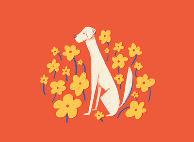 Spring Dog design dog flowers illustration puebla spring