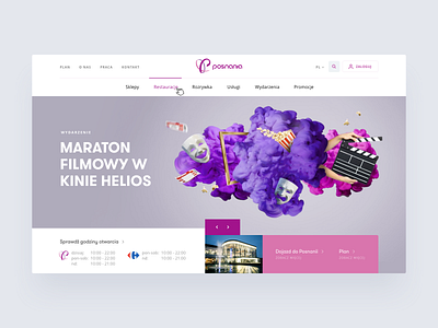 Posnania - Shopping Center cinema clean design desktop experience fashion header homepage minimal posnania poznan product shopping center ui ux web webdesign