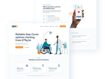 Gap Insurance Landing Page illustration landing landing page light minimal ui ux web web design