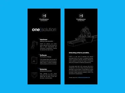 Continuous Composites - One Solution Rack Cards brand cf3d composites continuous composites design language flyer design flyers handouts marketing rack rack cards