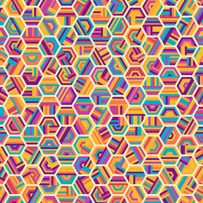 'NewGroove' Pattern digital art estampa generative geometric geometry groove hexagon hexagonal hive illustration new pattern pattern design repeating vector