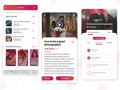 Learning App Concept app app design concept courses design illustrator market mobile mobile design online store product design ui ux web design xd