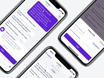 Chatbot - Adjust Credit Limit ai app banking button chat chatbot clean conversation design flat intelligence learning machine message messaging messanger minimal ui user experience ux