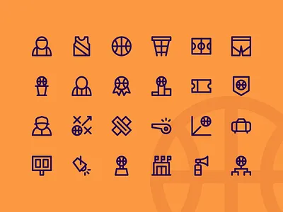 Basketball Super Basic Icons basketball button icon icon pack icon set iconography icons iconset interface line system icon ui ux