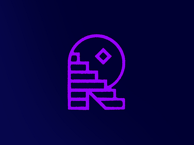 R You Going Somewhere? - Warmup #5 branding dribbbleweeklywarmup illustration logo moon r stairs stars temple type typography vector