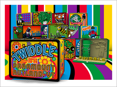 TWIDDLE Lunchboxes Print gigposter graphic design illustration screenprint twiddle