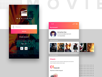 Movie Pass App bollywood cards gradients hollywood minimal moviepass movies plans subscription techugo techugo v ticket booking tickets