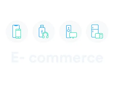 E-commerce Icons iIlustration app design art color community design e commerce icon illustration minimal negative space shapes simple design vector