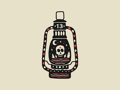 Tour of Terror | Camp Crystal Lake camp crystal lake camping drawing friday the 13th horror illustration inktober lantern october sketch skull tour of terror