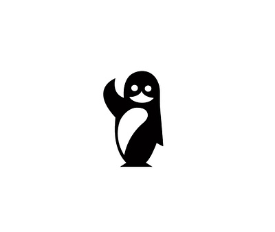 waving penguin animal design geometric logo logodesign mammal modern penguin simple