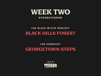 Tour of Terror | Week 2 challenge font horror layout october prompt scary spooky tour of terror type type art typography