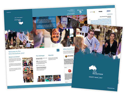 Give Backathon brochure spreads brochure design