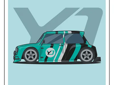 Mini Cooper Designed by YasidDesign abstract abstract art abstract design abstraction android architechture flat icon modern symmetric symmetrical symmetry