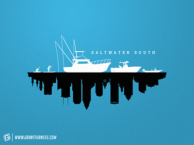 SALTWATER SOUTH | TAMPA, FL CITY SILHOUETTE SKYLINE DESIGN creative design identity illustration kayak logo paddle paddle board silhouette skyline tampa