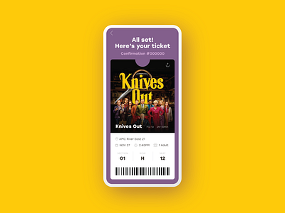 Email Receipt :: Ticket Stub adobexd app confirmation daily ui daily ui 017 daily ui challenge dailyui design movie product design purchase receipt sketch app ticket ui