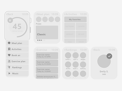 Smartphone App activities app design application burned calories creative design food helth high fidelity low fidelity smartphone space ui user experience user interface ux