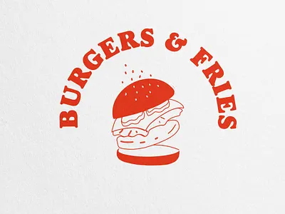 Burgers & Fries, Squamish, BC abstract branding caitlin aboud design illustration logo modern simple