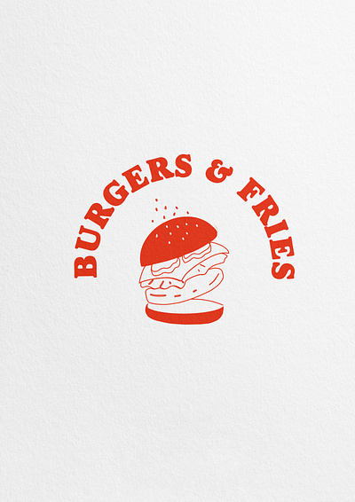 Burgers & Fries, Squamish, BC abstract branding caitlin aboud design illustration logo modern simple