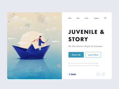 Juvenile story illustration ipad ui website