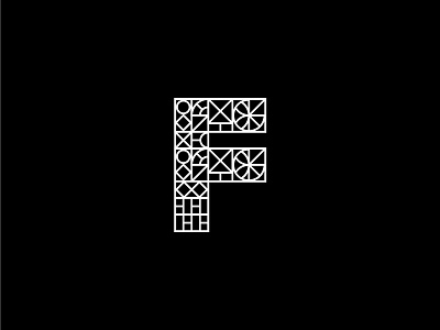 Letter F illustration logo minimal typography