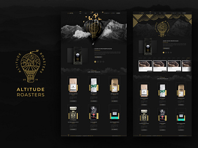 Altitude Roasters - Web UI Presentation black coffee ecommerce inspiration invisionstudio photoshop shop ui voidbelow web web design webdesign website