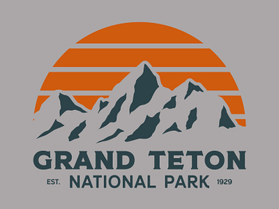 Trendy Tetons 70s adventure badge design grand teton logo national park outdoors patch retro tetons trendy vintage wilderness