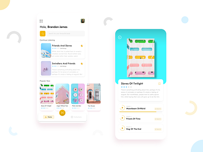 Audiobook App app audiobooks book covers books interface minimal pastel pastel colours ui uiux