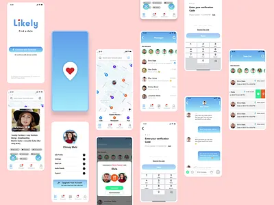 Likely- find a date app brand chat clean dating dribbble icon logo minimal mobile mobile design network profile ui ux