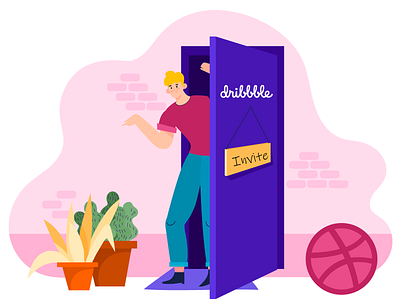 One Dribbble Invite animation design dribbble dribbble best shot dribbble invite illustration ui