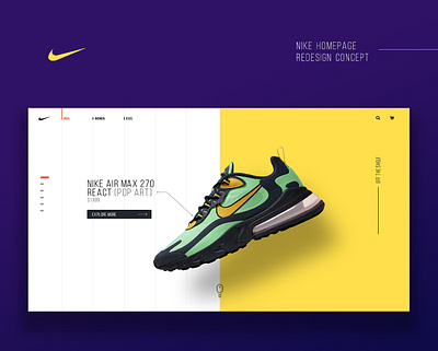 Nike Homepage Redesign Concept branding clean ui design uidesign uiux web