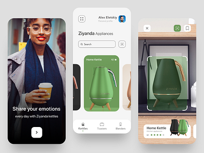 Appliances Mobile App app appliances clean concept design green home interface kitchen minimal mobile product product design product page scan scanner scanning ui ux white