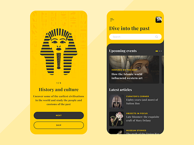 History and culture app app concept clean illustration ios mobile onboarding ui ux