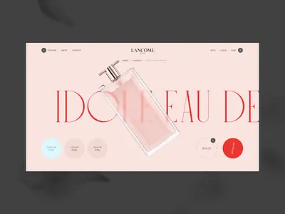 Lancôme Product Card animation e commerce fashion grid minimalism motion online store pink preloader product card slider smooth typography ui ux webdesign