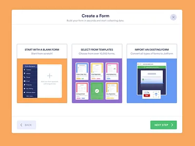 CREATE A FORM MODAL blank form component create modal form builder gallery import jotform modal box progressbar progressive web app steps templates theme ui kit ux